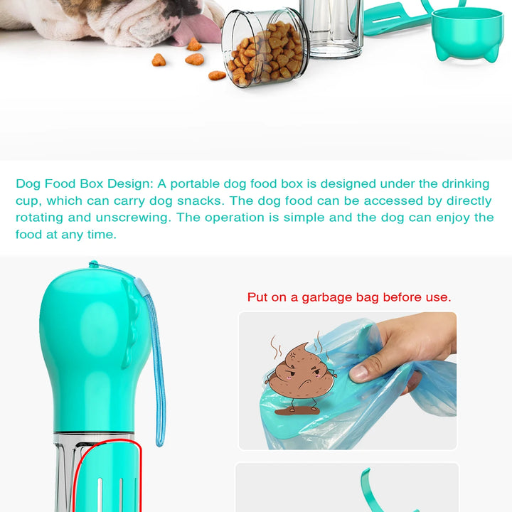 PETZIO Feeder Portable Cat Dog Water Bottle Food